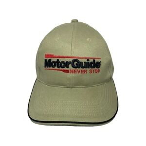 Motor Guide Never Stop Fishing Trolling Boat Motors Ball Cap Trucker Hat Tan
